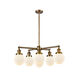 Franklin Restoration XX-Large Beacon 6 Light 35 inch Brushed Brass Chandelier Ceiling Light in Incandescent, Matte White Glass, Franklin Restoration