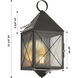 Ashford 1 Light 21.25 inch Matte Black Outdoor Sconce in Clear Glass, X Wire Pattern, Brass Traditions by Innovations Lighting