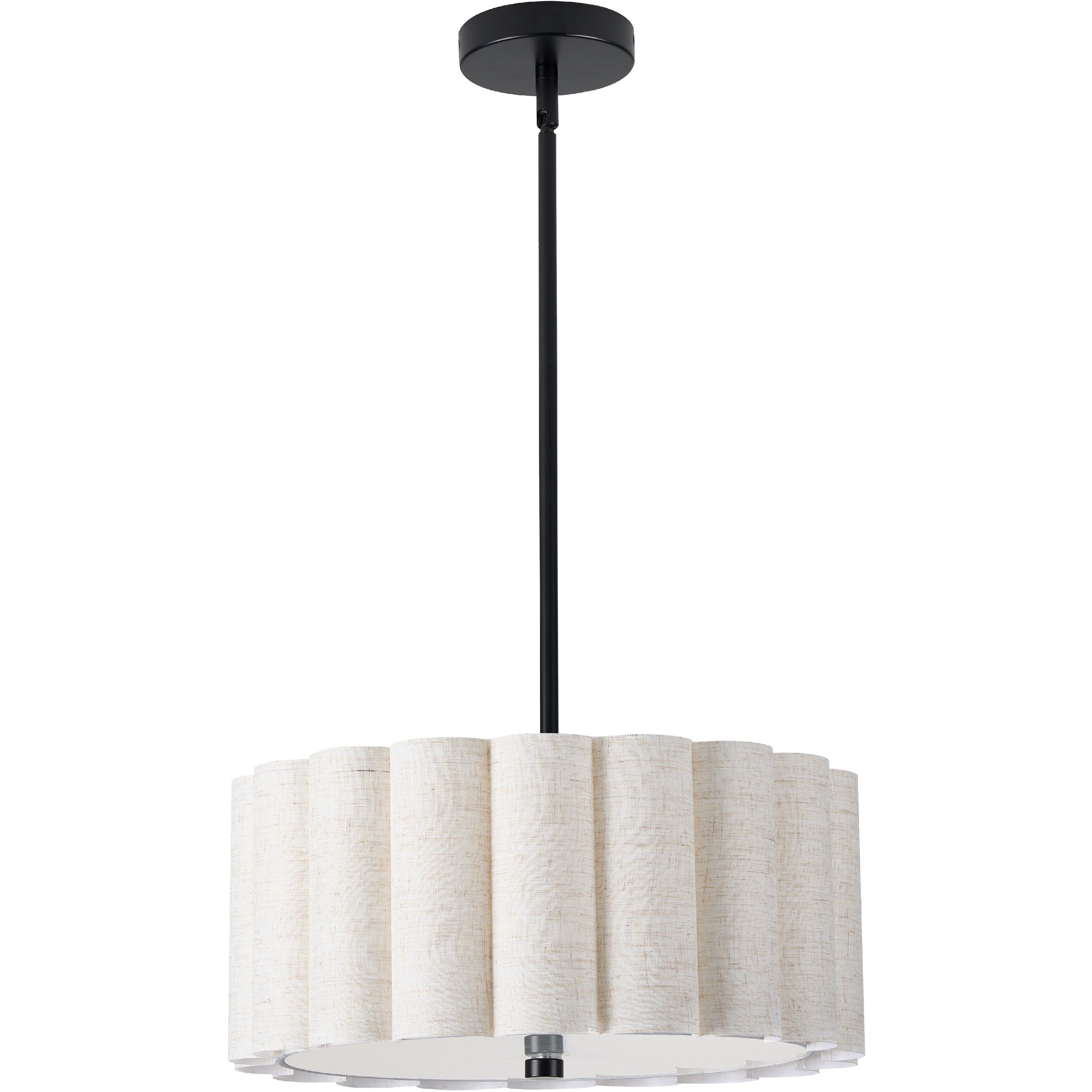 Pacifica LED 16 inch Matte Black Pendant Ceiling Light in Flax
