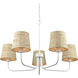 Abaca 5 Light 34 inch Textured White Chandelier Ceiling Light