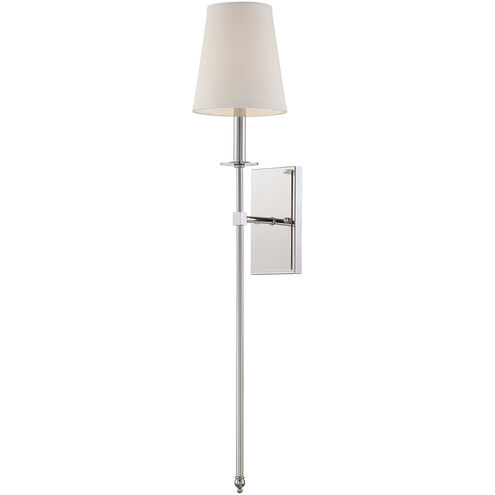 Monroe 1 Light 6.75 inch Polished Nickel Wall Sconce Wall Light, Essentials