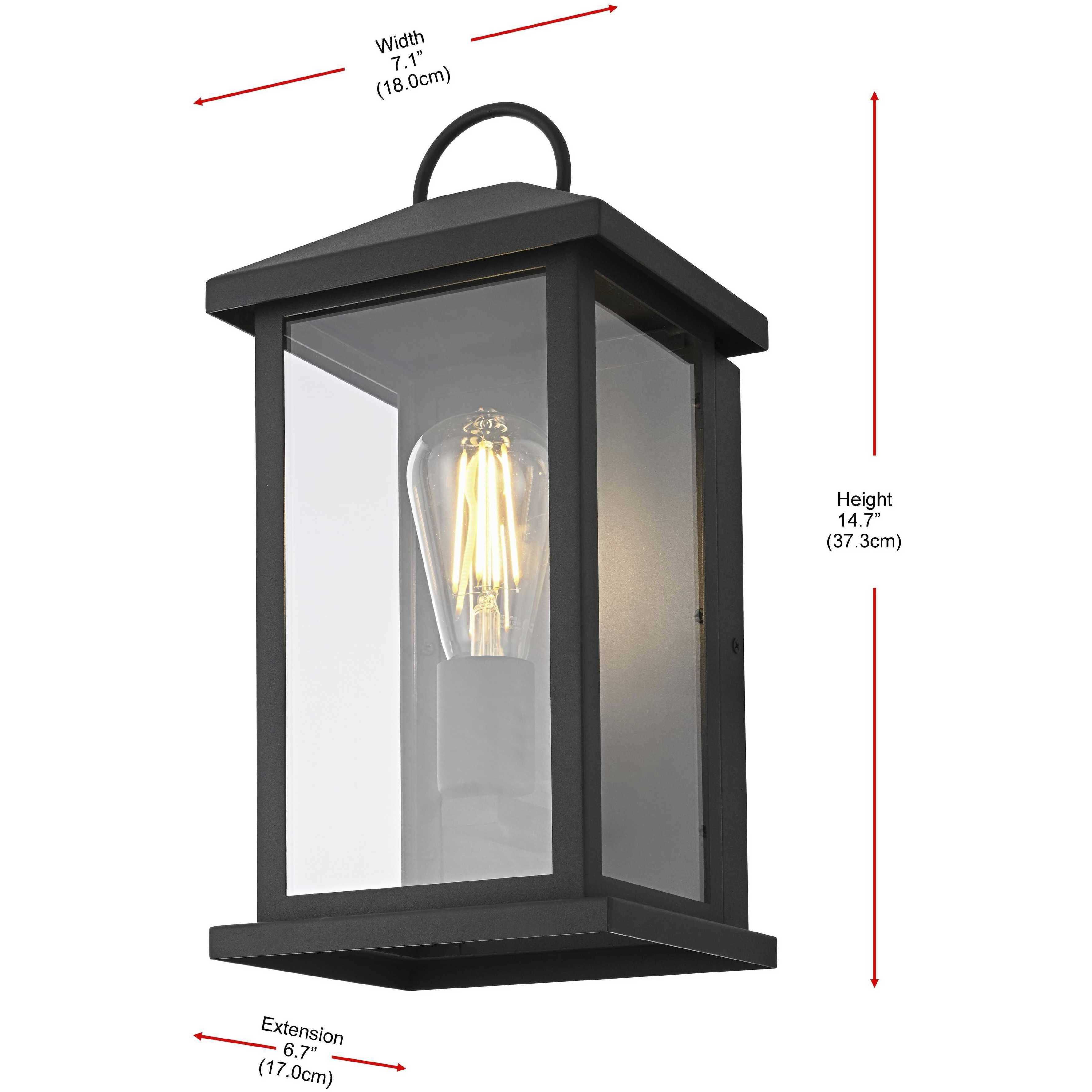 Neil 1 Light 15 inch Black Outdoor Wall Sconce