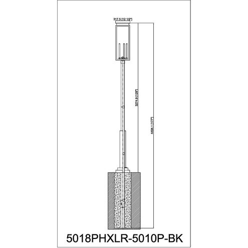 Nova 5 Light 129.75 inch Black Outdoor Post Mounted Fixture in Clear Glass
