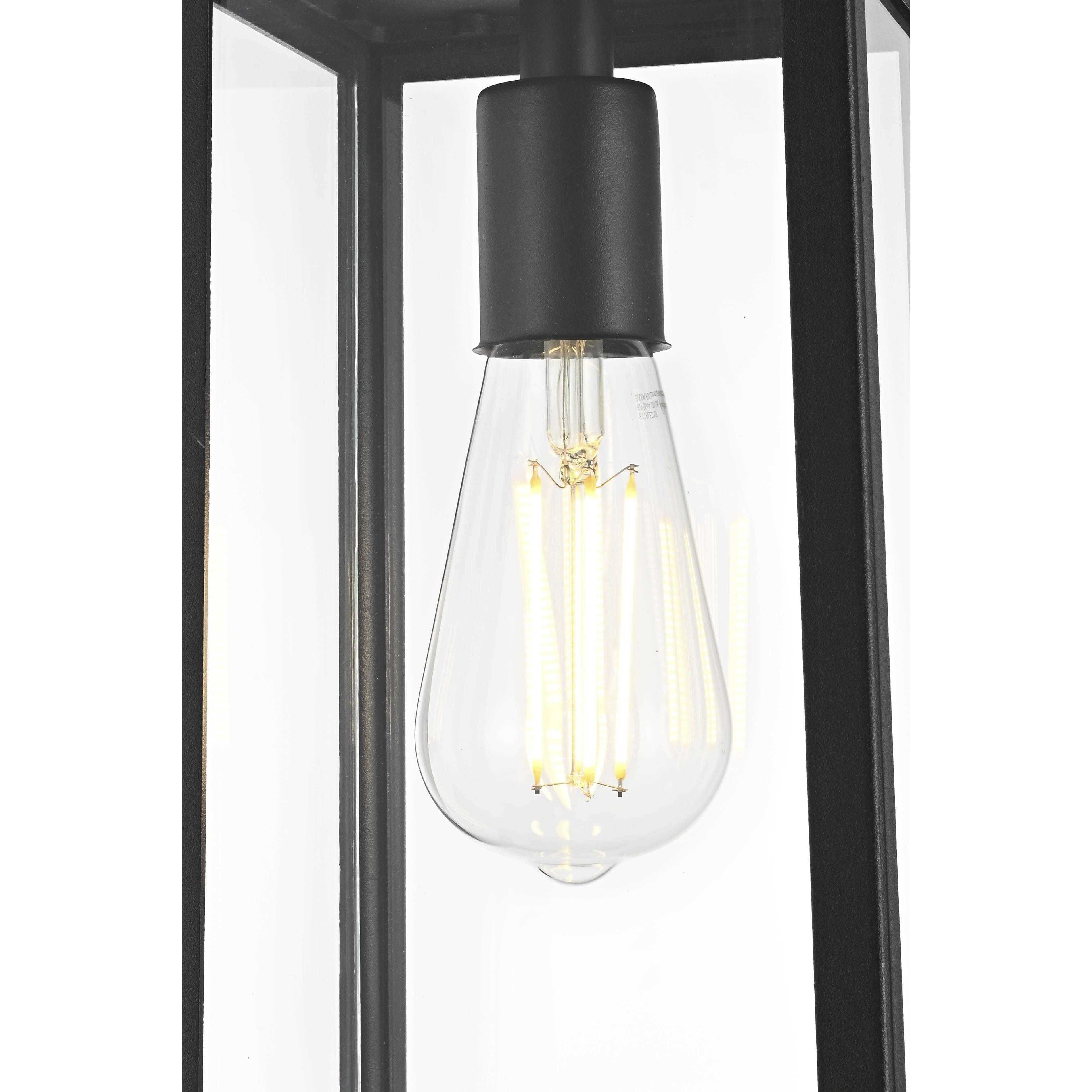 Veda 1 Light 5.5 inch Black Outdoor Pendant