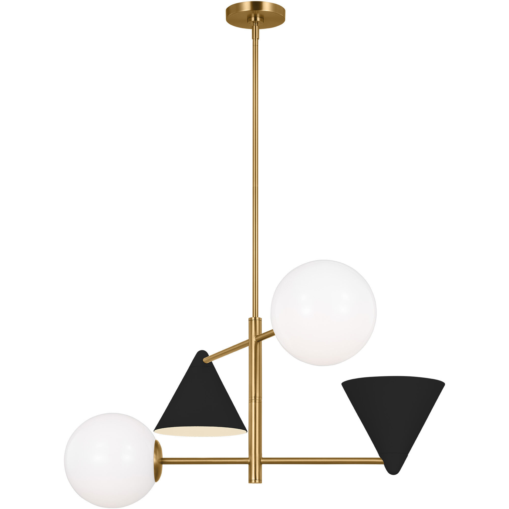 AERIN Cosmo 4 Light 28 inch Midnight Black and Burnished Brass Chandelier Ceiling Light in Midnight Black / Burnished Brass