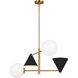 AERIN Cosmo 4 Light 28 inch Midnight Black and Burnished Brass Chandelier Ceiling Light in Midnight Black / Burnished Brass