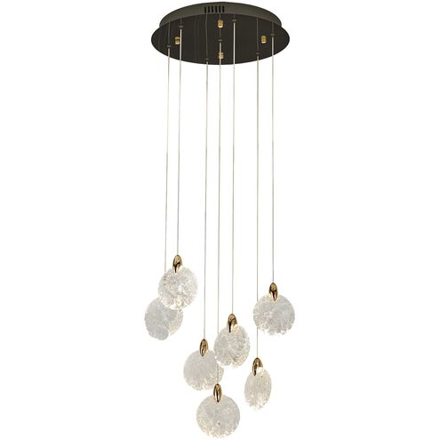 Snowflake LED 15.75 inch Matte Black and Satin Brass Chandelier Ceiling Light