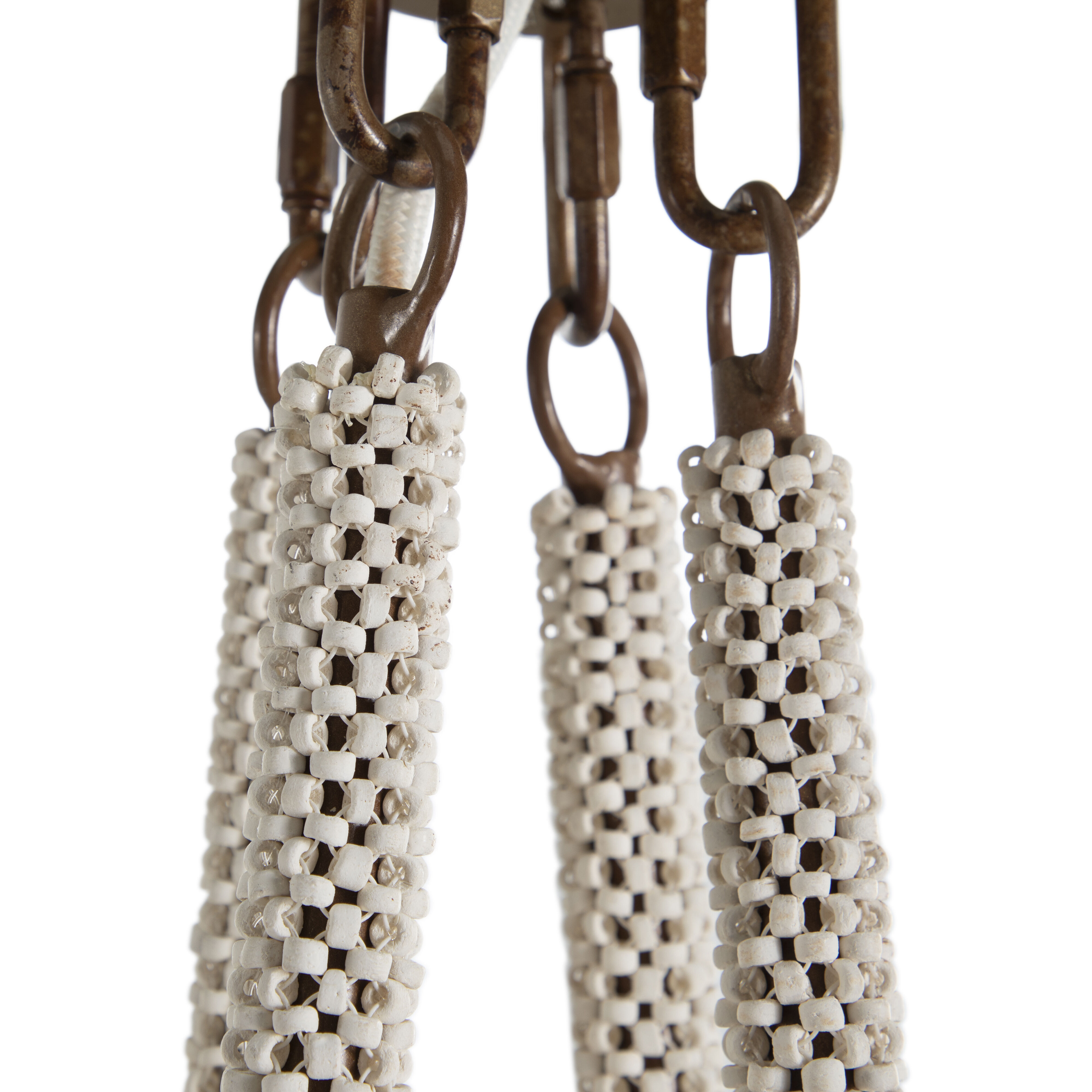 Teagan 4 Light 18.5 inch Winter White and Sun Bleached Natural Pendant Ceiling Light