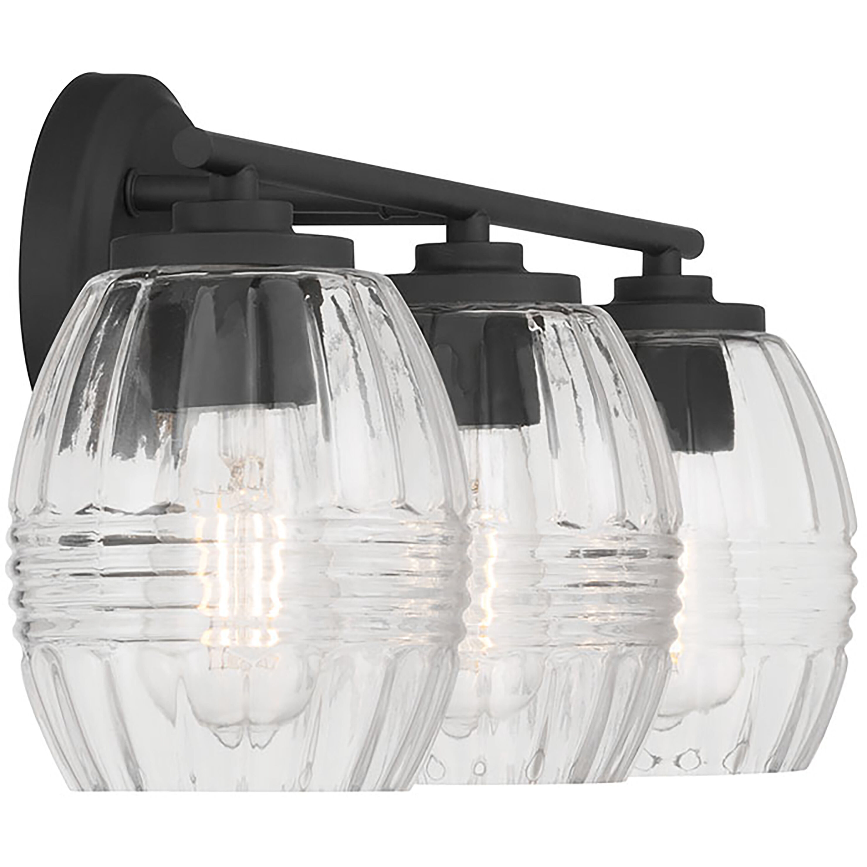 Miravelle 3 Light 22.25 inch Matte Black Bathroom Vanity Light Wall Light