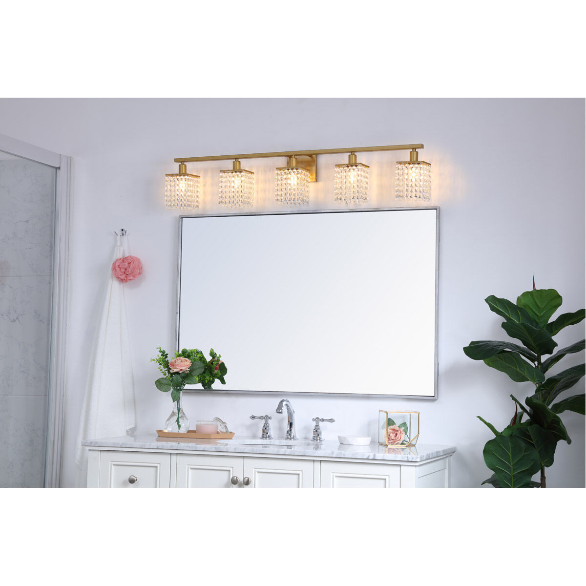 Phineas 5 Light 42 inch Brass Wall sconce Wall Light