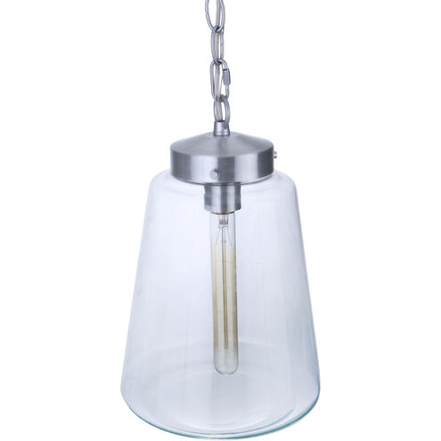 Laclede 1 Light 9.3 inch Satin Aluminum Outdoor Pendant