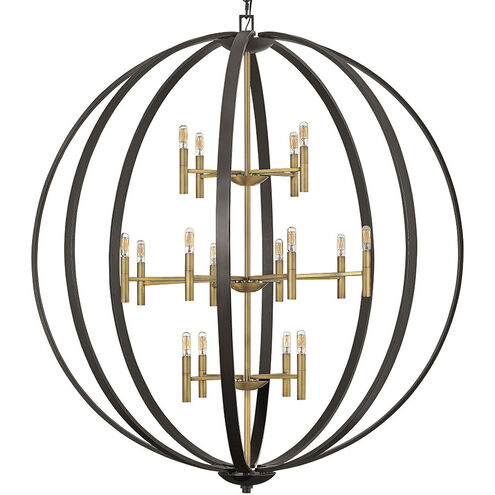 Euclid LED 52 inch Spanish Bronze with Heirloom Brass Indoor Chandelier Ceiling Light