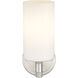 Downtown Urban Crown Point Armed Sconce Wall Light in Satin Nickel, Matte White