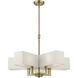 Rubix 5 Light 26 inch Antique Brass Chandelier Ceiling Light