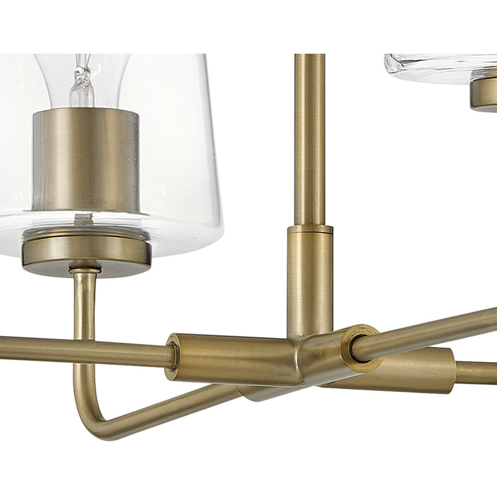 Kline LED 25 inch Lacquered Brass Chandelier Ceiling Light