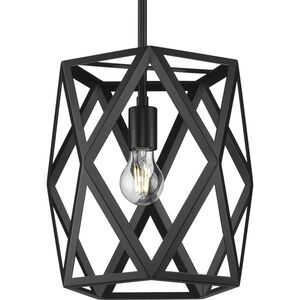Saucedo 1 Light 12 inch Matte Black Pendant Ceiling Light, Design Series
