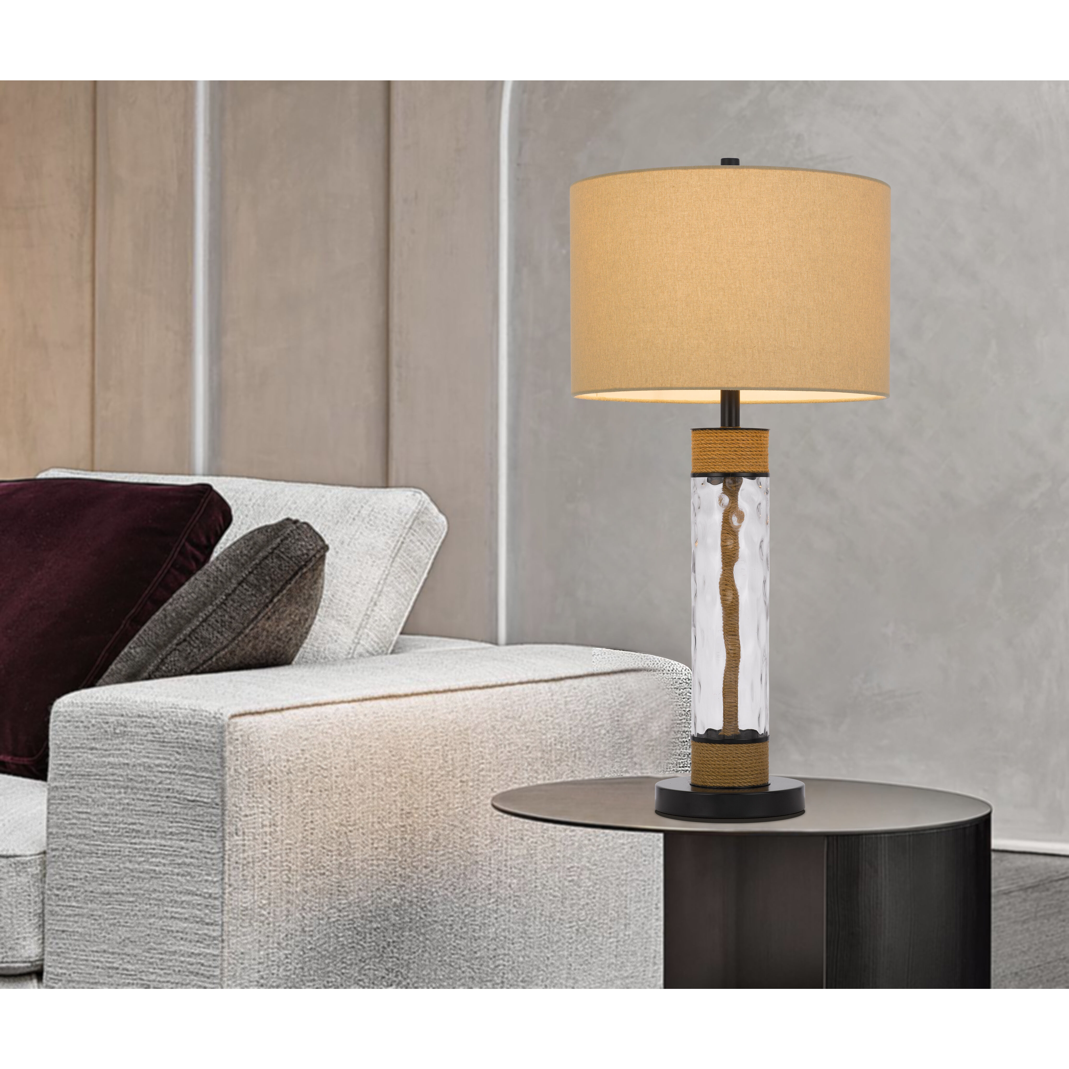 Bartow 32 inch 150.00 watt Black and Burlap Table Lamp Portable Light