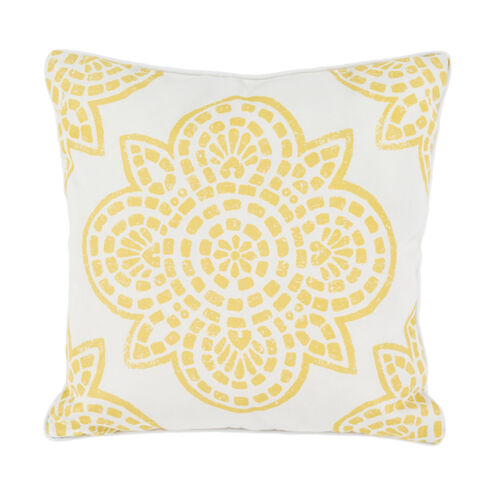 Starfish 16 X 16 inch Bright Yellow/Ivory Pillow Cover