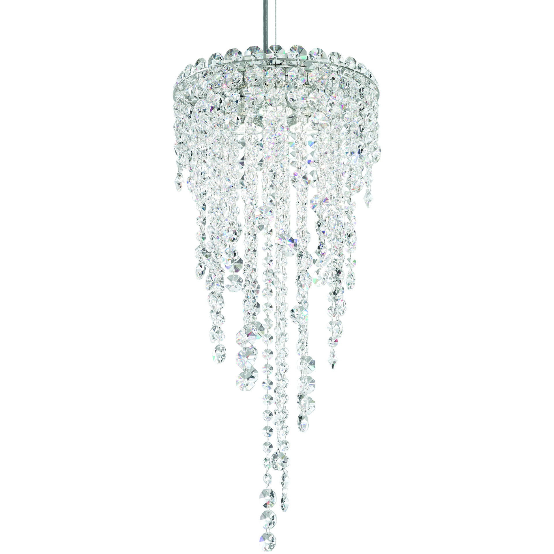 Chantant 3 Light Polished Stainless Steel Mini Pendant Ceiling Light in Radiance