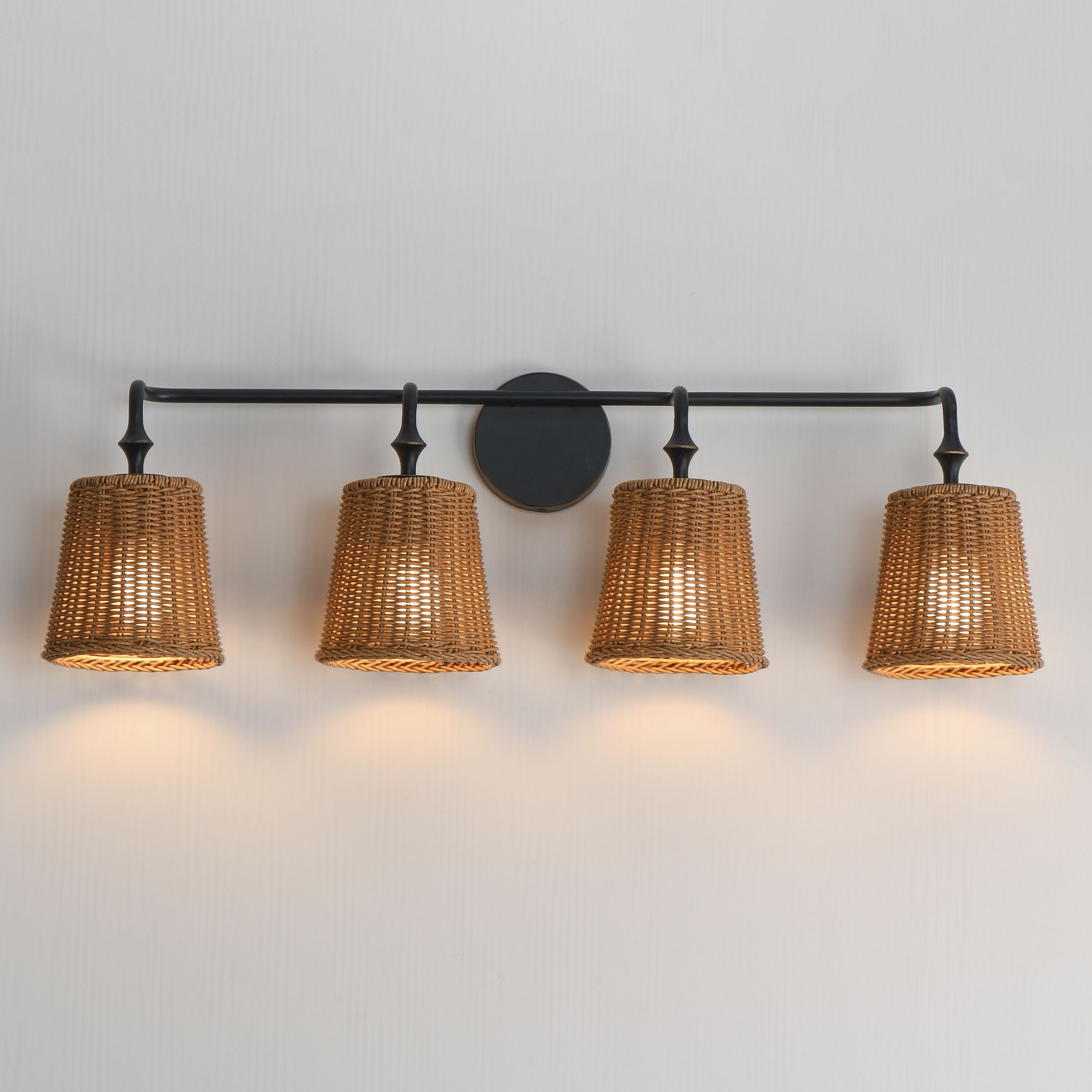 Baja 4 Light 33.25 inch Dark Bronze Bath Vanity Wall Light