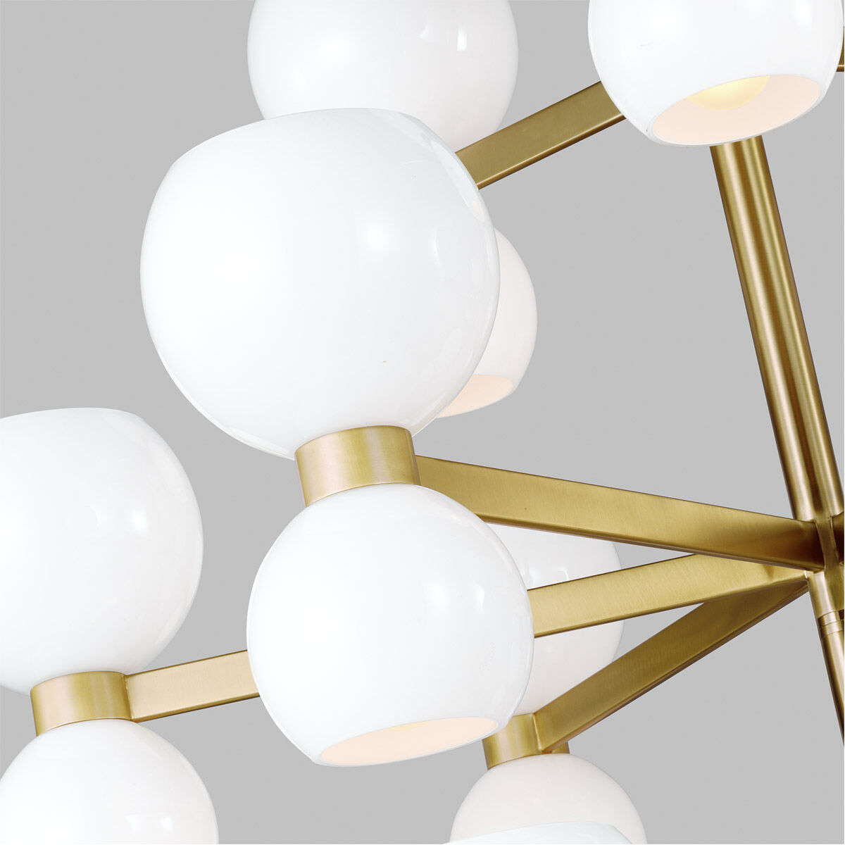 kate spade new york Londyn 24 Light 36.5 inch Burnished Brass with Milk White Glass Chandelier Ceiling Light