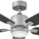 Afton 52 inch Satin Steel with Matte Black, Silver Blades Fan