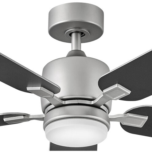 Afton 52 inch Satin Steel with Matte Black, Silver Blades Fan