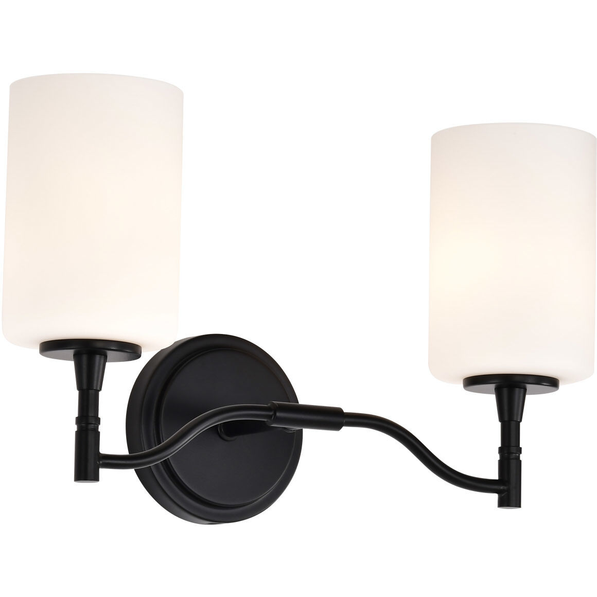 Liam 16 inch Matte Black Vanity Wall Light