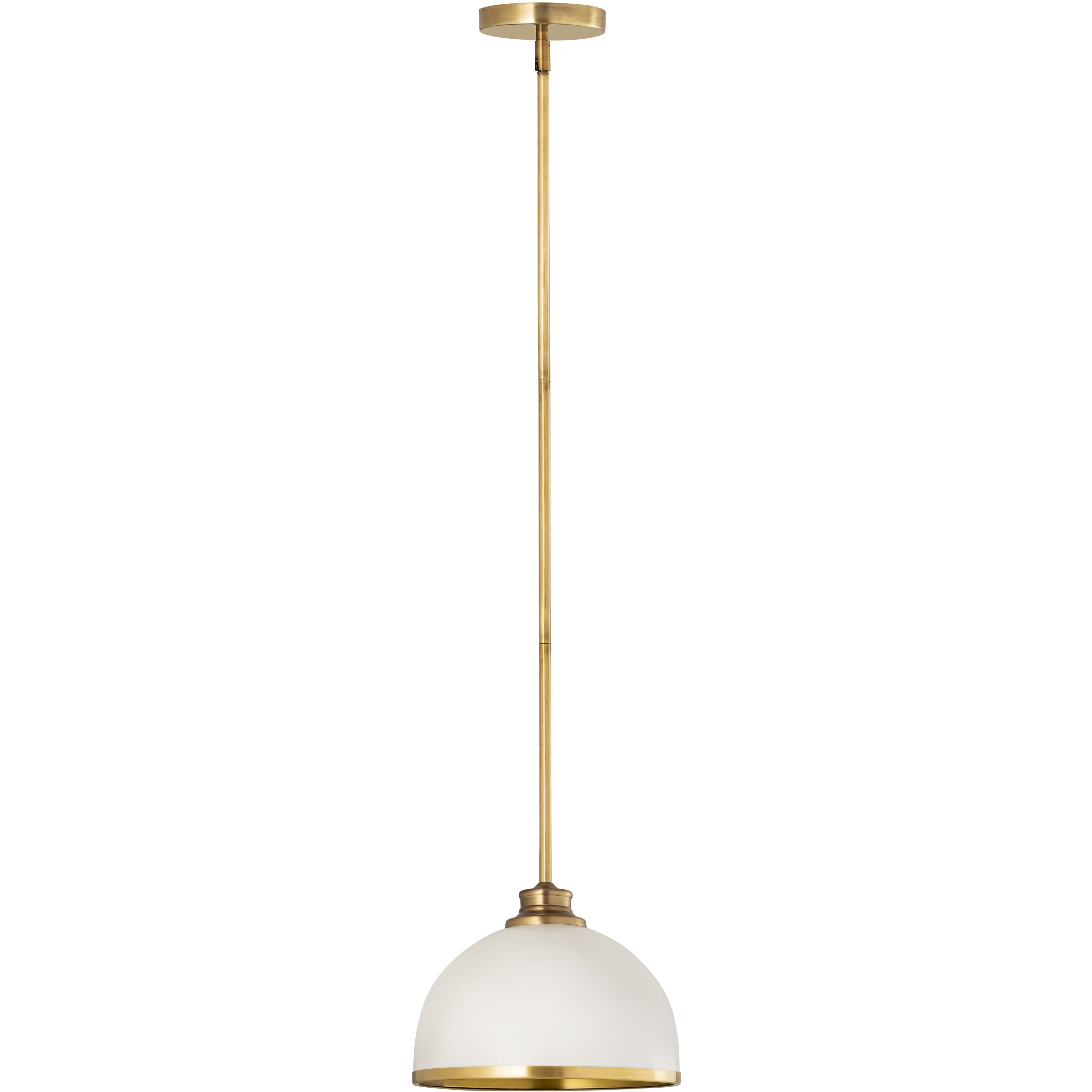 Landry 1 Light 10 inch Matte White and Rubbed Brass Pendant Ceiling Light