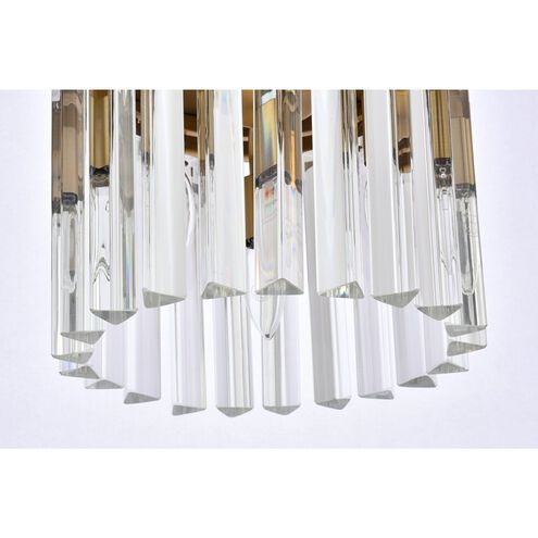 Sydney 3 Light 12 inch Satin Gold Pendant Ceiling Light in Clear