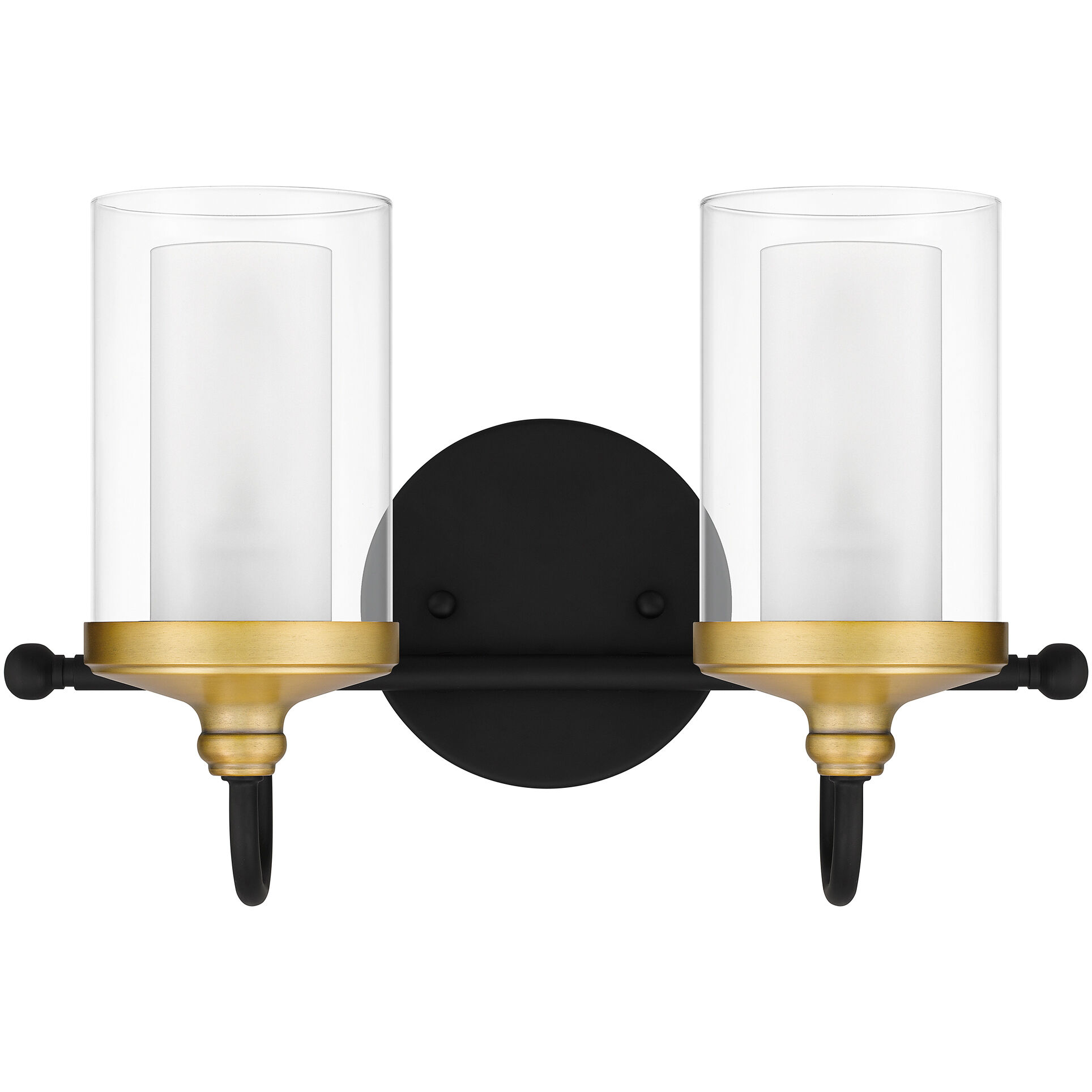 Rowland 2 Light 15 inch Matte Black Bath Light Wall Light