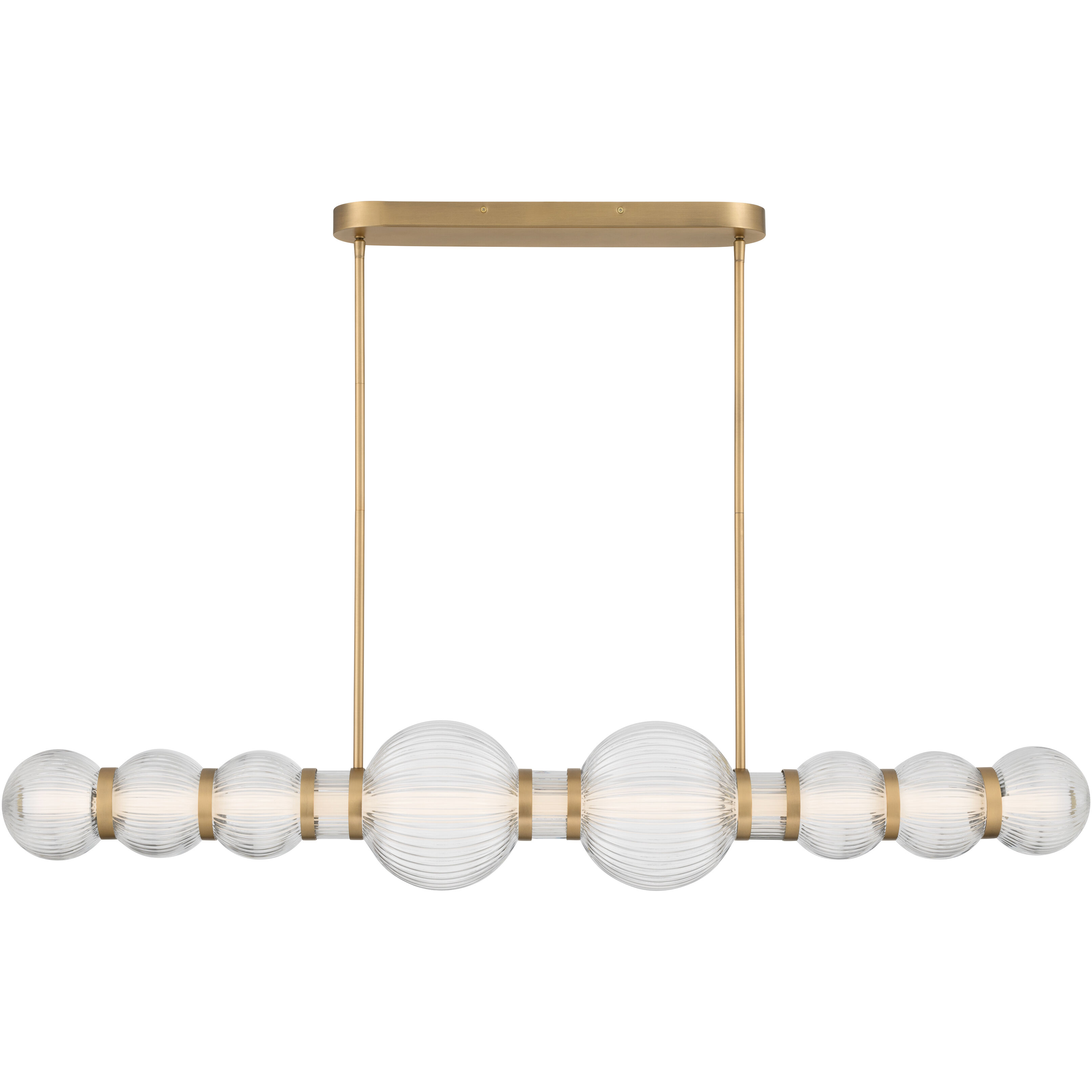 Cordel LED 50.25 inch Legacy Brass Linear Chandelier Ceiling Light