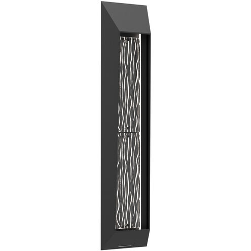 Nightfall LED 36.4 inch Textured Black with Tidal Cast Glass Outdoor Sconce in 2700K LED, Medium