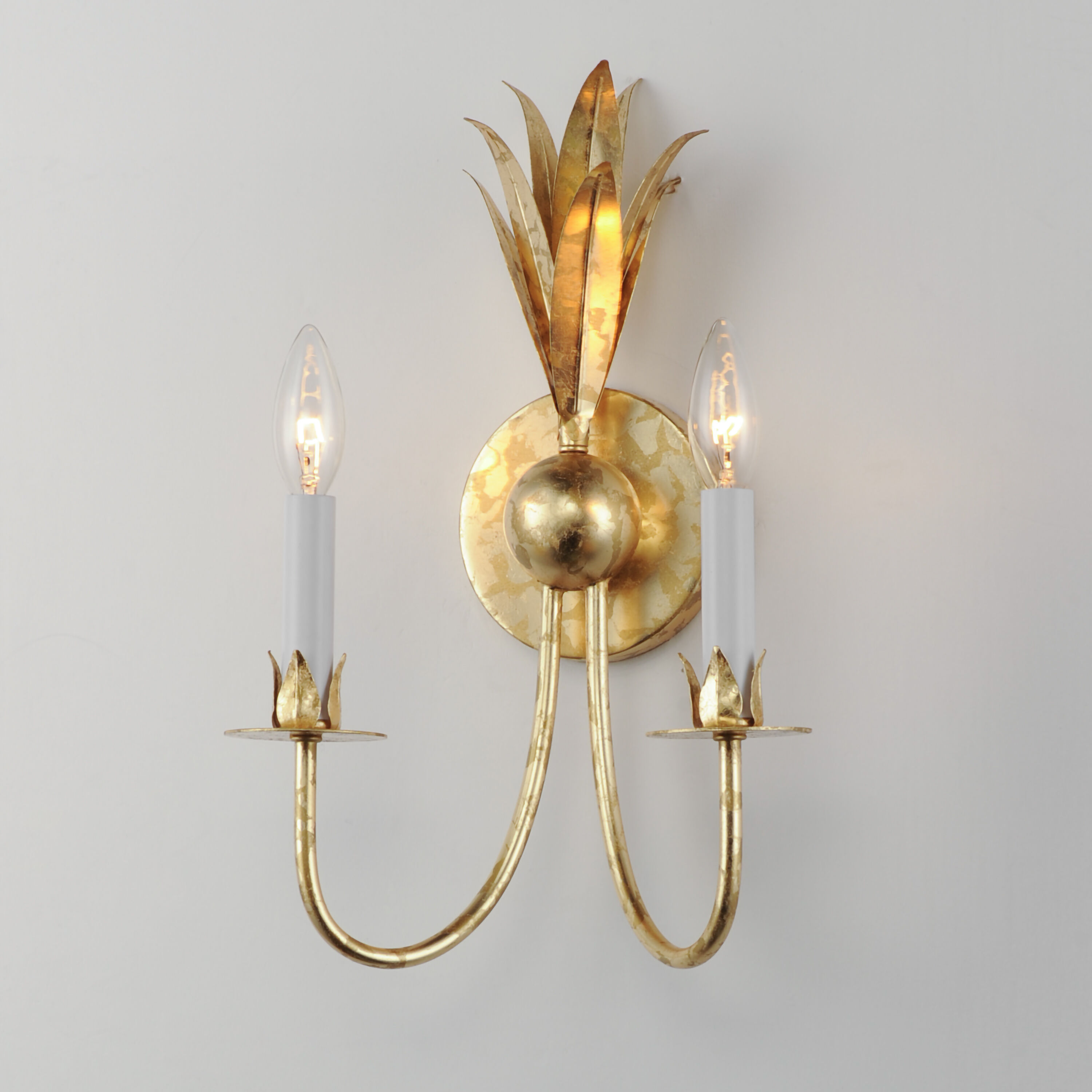 Paloma 2 Light 10 inch Gold Leaf Wall Sconce Wall Light