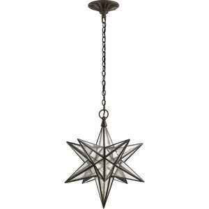 Chapman & Myers Moravian Star 1 Light 18 inch Aged Iron Star Lantern Pendant Ceiling Light, Medium