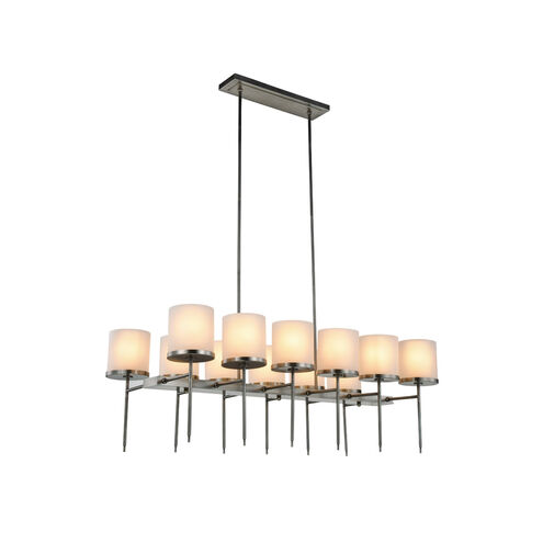 Bradford 12 Light 23 inch Vintage Nickel Pendant Ceiling Light, Urban Classic