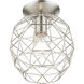 Geometrix 1 Light 8 inch Brushed Nickel Flush Mount Ceiling Light