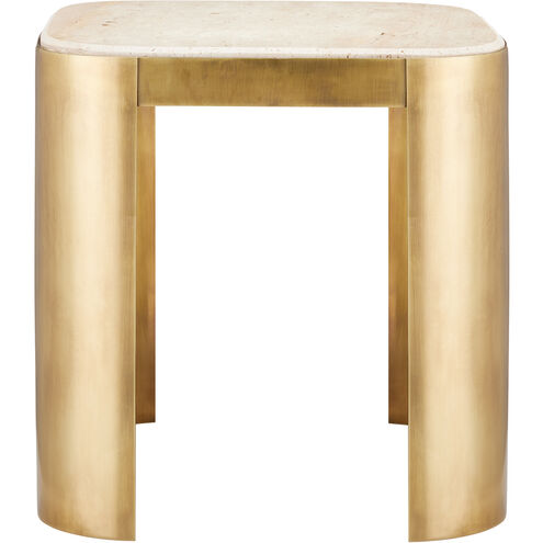Sev 20.5 X 19.75 inch Natural/Gold Accent Table