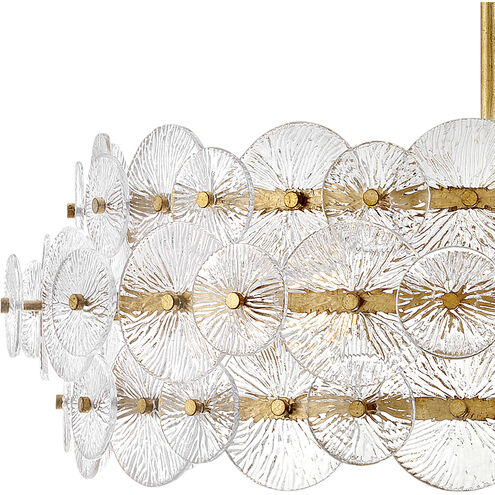 Rene LED 28.5 inch Distressed Brass Chandelier Ceiling Light 