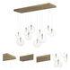 Global LED 41.75 inch Natural Aged Brass Multi-Light Pendant Ceiling Light