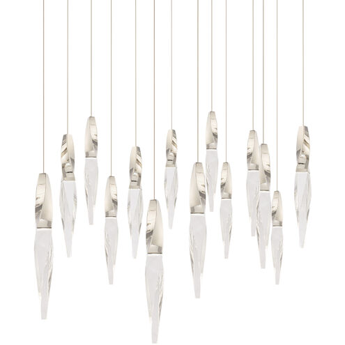 Beyond Kindjal LED 9.5 inch Polished Nickel Multi-Light Pendant Ceiling Light, Linear Canopy