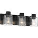 Rori 3 Light 20.25 inch Flat Black Vanity Light Wall Light