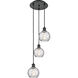 Ballston Athens Water Glass 3 Light 13 inch Matte Black Multi-Pendant Ceiling Light