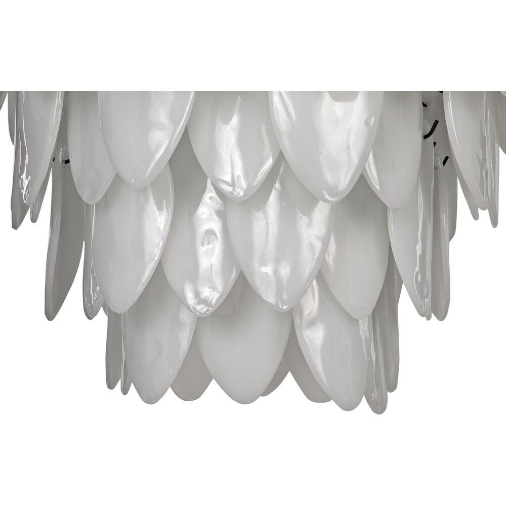 Lotus 8 Light 33 inch Matte Black Chandelier Ceiling Light, Extra Large