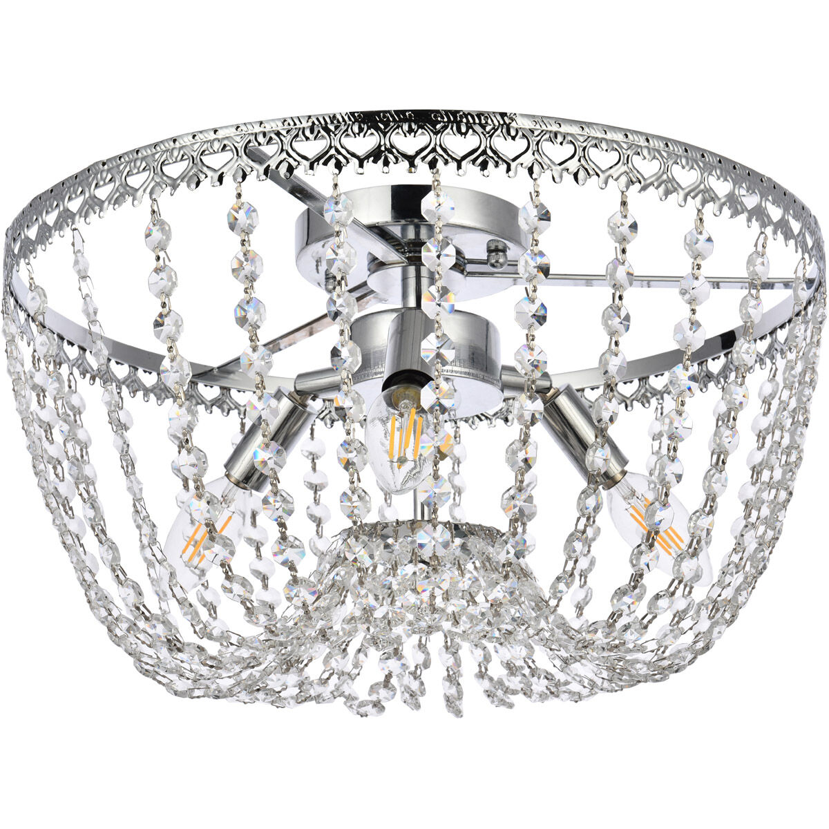 Kylie 3 Light 16 inch Chrome Flush Mount Ceiling Light