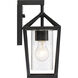 Hopewell 1 Light 12 inch Matte Black Outdoor Wall Lantern, Small