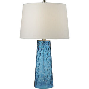 Hammered Glass 27 inch 150.00 watt Blue Table Lamp Portable Light in Incandescent, 3-Way
