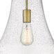 Fairfield LED 11.75 inch Brushed Brass Mini Pendant Ceiling Light in Seedy Glass