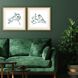 Animals Collection Green Framed Art