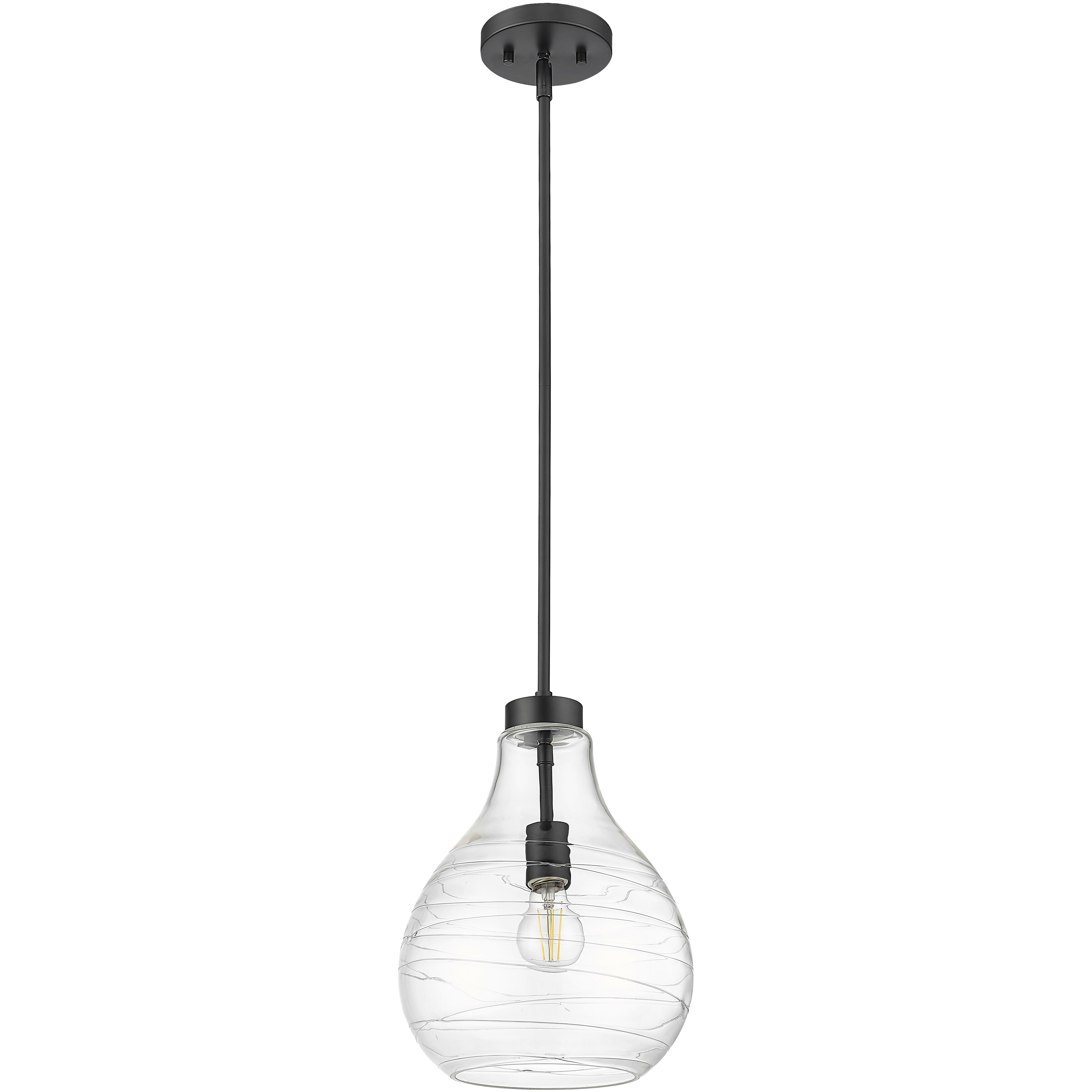 Bon Air 1 Light 10 inch Matte Black Pendant Ceiling Light